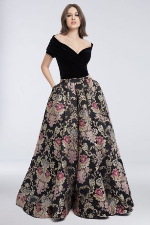 Velvet Off-the-Shoulder Tapestry Ball 