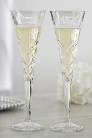 Picture of Reed Barton Engraved Crystal Champagne Flute Set