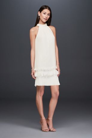 david's bridal high neck chiffon