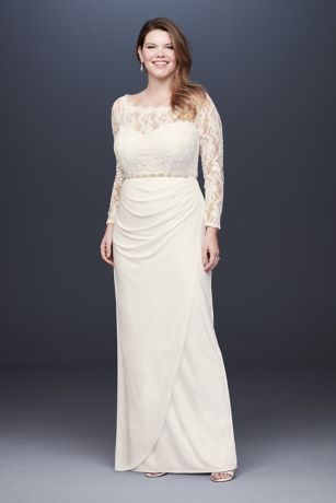 david's bridal long sleeve lace wedding dress