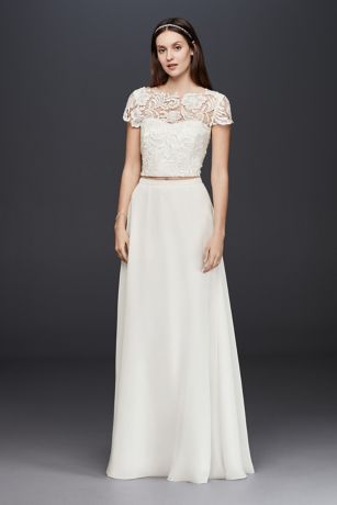 crop top wedding dress davids bridal