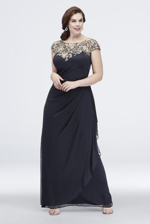 xscape plus size long formal dresses