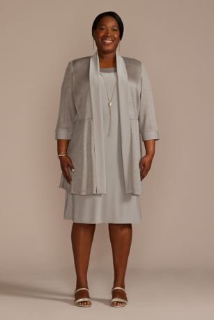 Picture of Textured Glitter Jacket Dress and Necklace