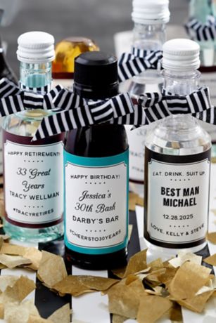 Picture of Party Favor Personalized Mini Bottle Liquor Labels