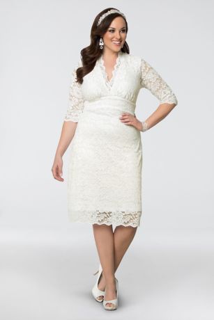 Luxe Lace Plus Size Short Wedding Dress | David's Bridal