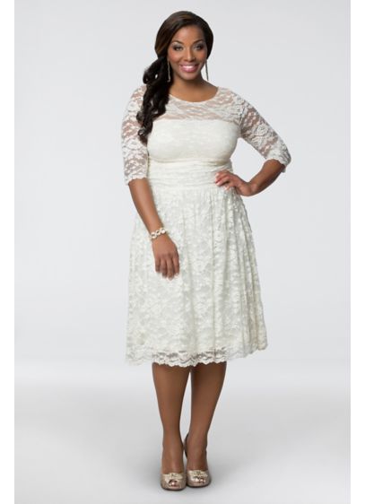 Aurora Lace Plus Size Short Wedding Dress | David's Bridal