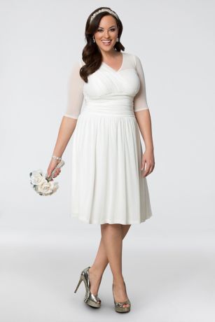 white short wedding dresses plus size