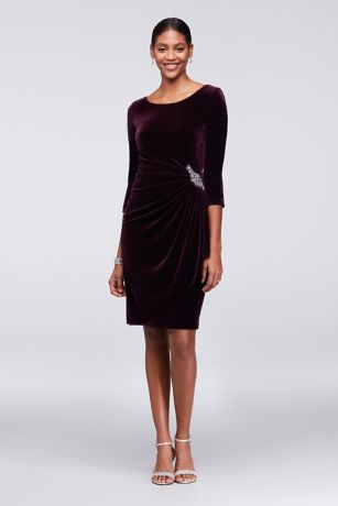 velvet cocktail dress with sleeves