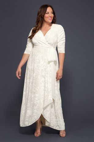 david's bridal wrap around dress