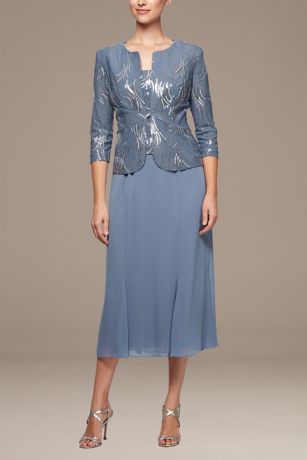 Picture of Mock Three-Piece Sequined Chiffon Dress