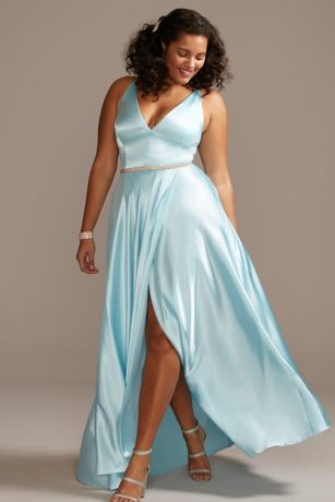 light blue plus dress