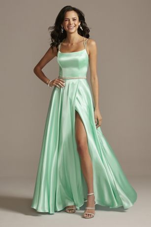 mint green and silver dress