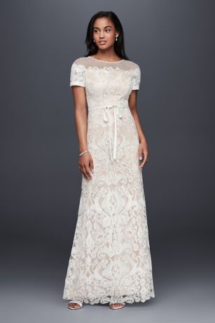 long lace sheath dress