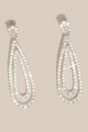 Picture of Halo Teardrop Cubic Zirconia Earrings