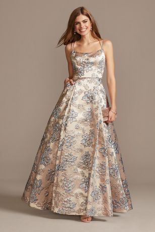 brocade long gown