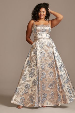 jacquard evening gown