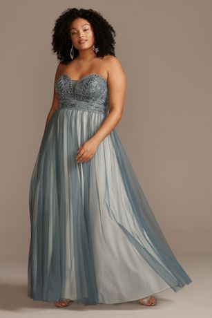 metallic lace and jersey round neck halter gown