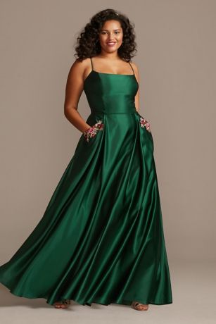 david's bridal green prom dress