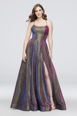 Iridescent Ball Gown with Lace-Up Back 