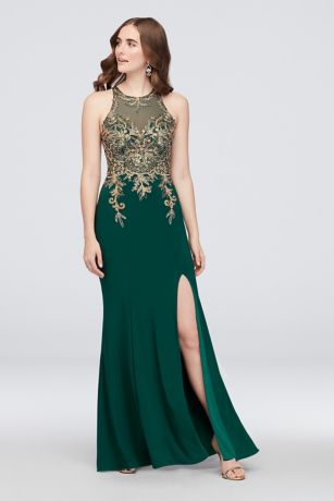 Green and Gold Prom Dresses