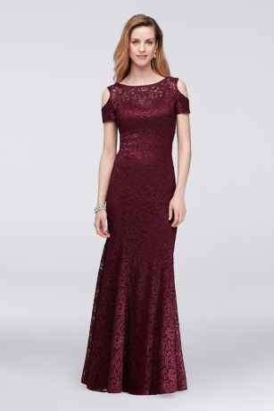 long gown with cold shoulder