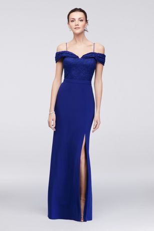 cobalt blue off the shoulder dress