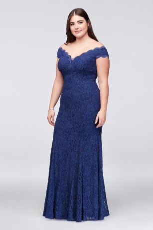 off shoulder lace dress plus size