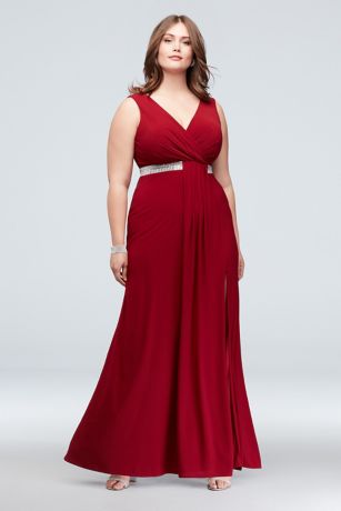 red plus size dress