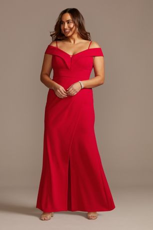 off shoulder gown plus size