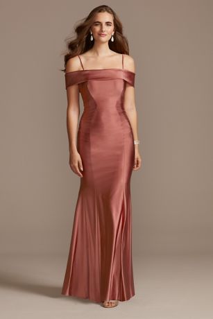 down shoulder gown