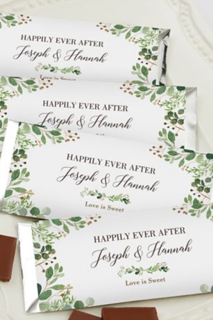 Picture of Laurels of Love Personalized Candy Bar Wrappers