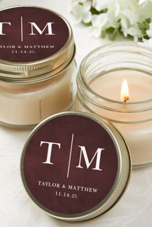 Picture of Moody Chic Wedding Mason Jar Candle Favors