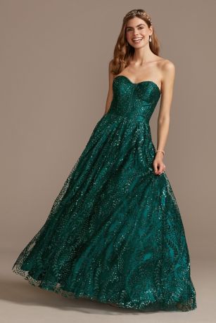 teal strapless dress