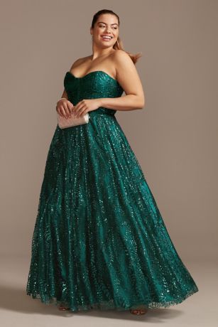 david's bridal emerald green prom dress