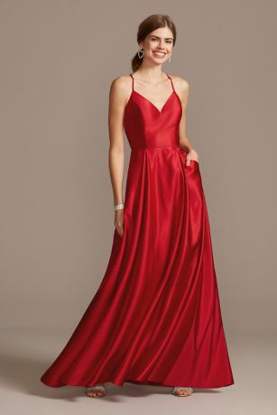 red ball gown with pockets