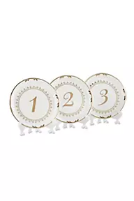  Tea Time Vintage Plate Table Numbers Set of 6