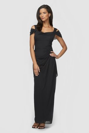 alex evenings cold shoulder gown