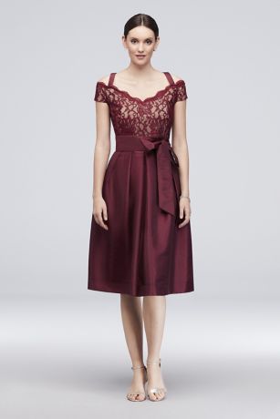 Picture of Off-the-Shoulder Short Taffeta A-Line Dress