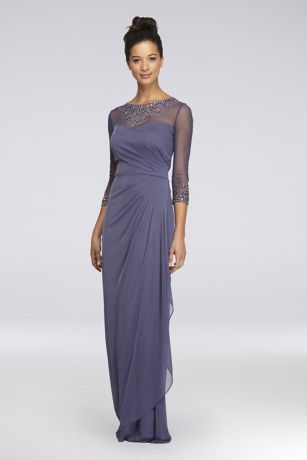 petite formal gowns with sleeves