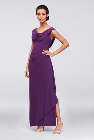 purple petite formal dresses