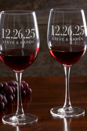 Picture of Personalized Wedding Favor Red Wine Glass
