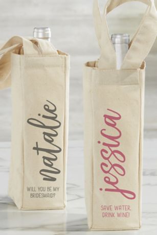 Picture of Scripty Style Personalized Wine Tote Bag