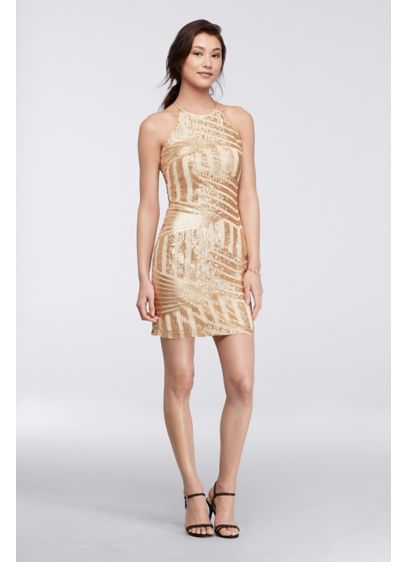 Short Sheath Halter Cocktail and Party Dress - My Michelle