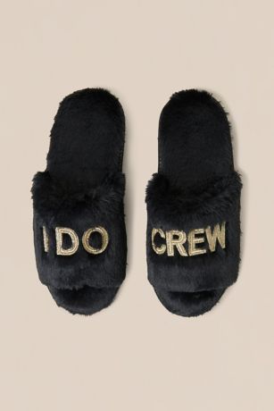Picture of Faux Fur I Do Bridal Slide Slippers