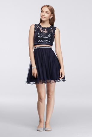 sequin top dress with tulle skirt