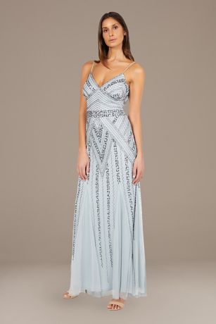 beaded mesh gown