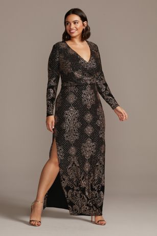 long sleeve formal gowns plus size