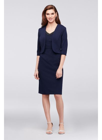 Short A-Line Jacket Cocktail and Party Dress - Le Bos