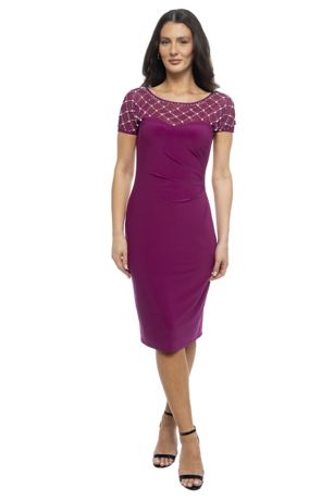 Picture of Beaded Yoke Midi Jersey Dress