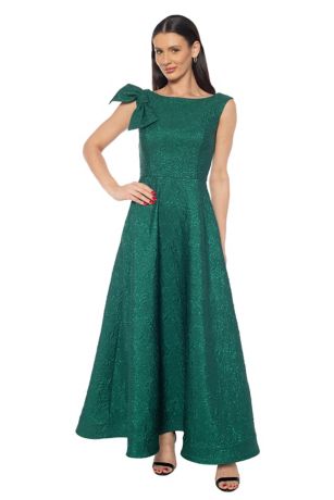 Picture of Poly Jacquard Bow Shoulder Brocade Gown